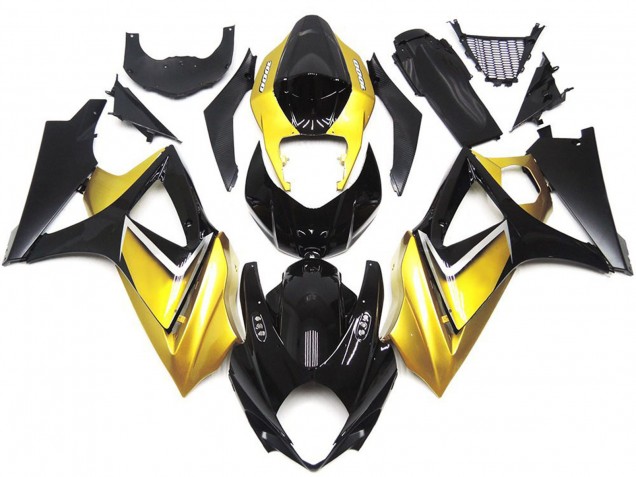 2007-2008 Gold Yellow Custom OEM Style GSXR 1000 Motorcycle Fairings