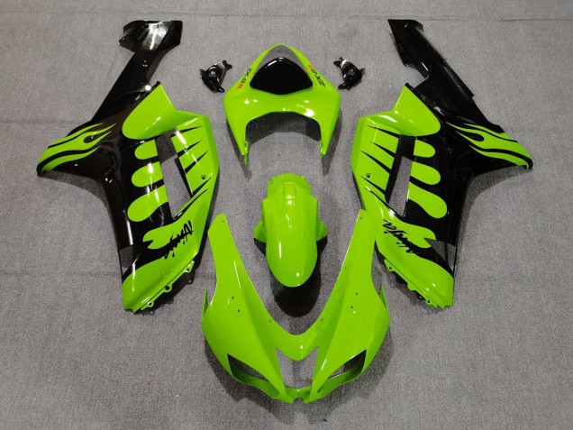 2007-2008 Green Flame ZX6R Motorcycle Fairings