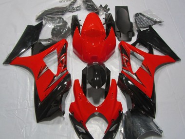 2007-2008 Lava Red and Black GSXR 1000 Motorcycle Fairings