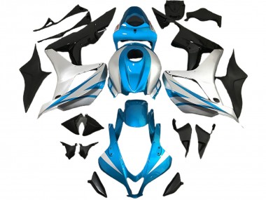 2007-2008 Light Blue and Silver OEM Style CBR600RR Motorcycle Fairings