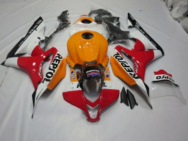 2007-2008 Light Orange and White Repsol CBR600RR Motorcycle Fairings