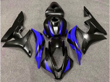 2007-2008 Matte Black & Blue Design CBR600RR Motorcycle Fairings