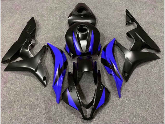2007-2008 Matte Black & Blue Design CBR600RR Motorcycle Fairings