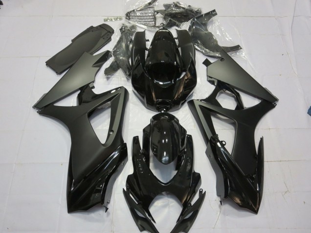 2007-2008 Matte Black Gloss Black GSXR 1000 Motorcycle Fairings