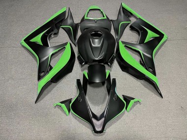 2007-2008 Matte Black & Green CBR600RR Motorcycle Fairings