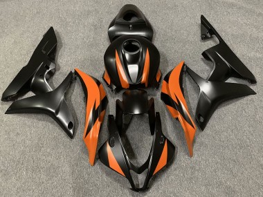 2007-2008 Matte Black & Orange Design CBR600RR Motorcycle Fairings