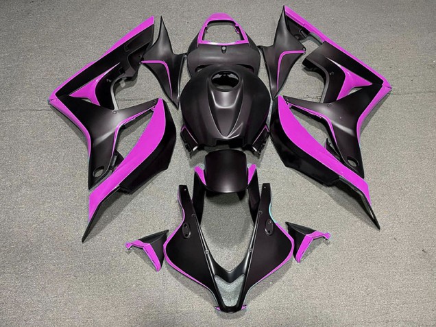 2007-2008 Matte Black & Pink CBR600RR Motorcycle Fairings