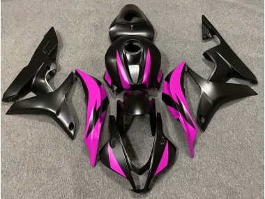 2007-2008 Matte Black & Pink Design CBR600RR Motorcycle Fairings