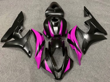 2007-2008 Matte Black & Pink Design CBR600RR Motorcycle Fairings