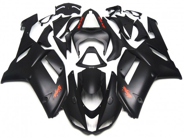 2007-2008 Matte Black Red Decals ZX6R Motorcycle Fairings