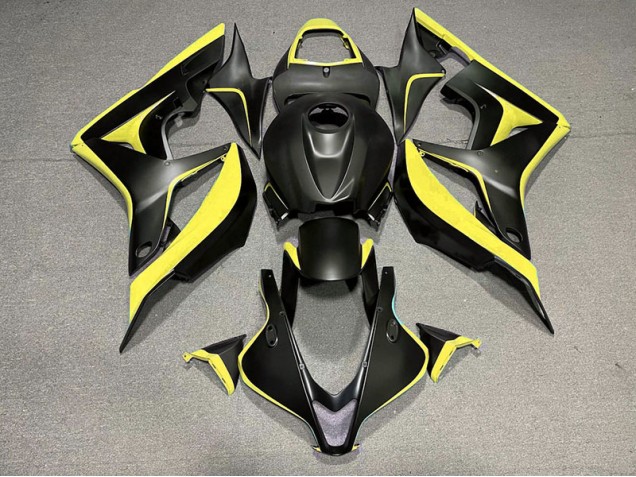2007-2008 Matte Black & Yellow CBR600RR Motorcycle Fairings
