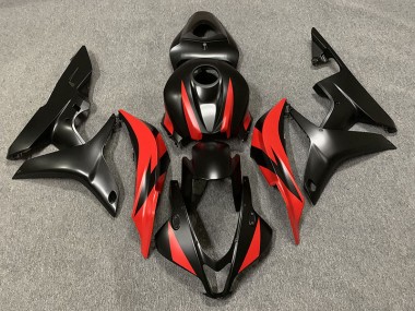 2007-2008 Matte Black and Red CBR600RR Motorcycle Fairings