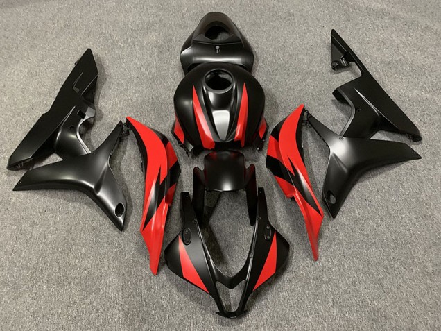 2007-2008 Matte Black and Red CBR600RR Motorcycle Fairings