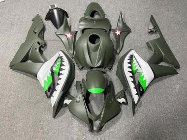 2007-2008 Matte Green & LightGreen Shark CBR600RR Motorcycle Fairings