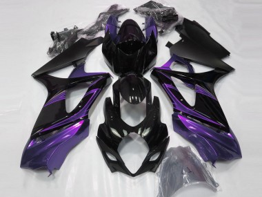 2007-2008 Mood Purple and Gloss Black GSXR 1000 Motorcycle Fairings