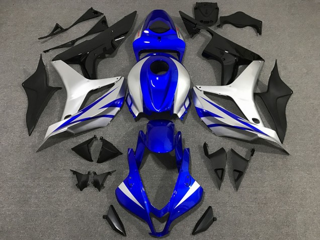 2007-2008 OEM Style Blue and Silver CBR600RR Motorcycle Fairings