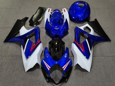 2007-2008 OEM Style Gloss Blue and White GSXR 1000 Motorcycle Fairings