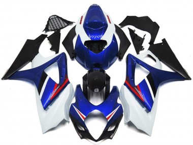 2007-2008 OEM Style Gloss Blue and White Red GSXR 1000 Motorcycle Fairings