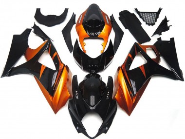 2007-2008 Orange and Gloss Black Style GSXR 1000 Motorcycle Fairings