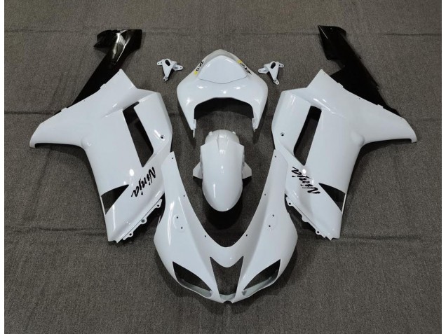 2007-2008 Plain White Gloss ZX6R Motorcycle Fairings
