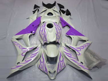 2007-2008 Purple Flame on White CBR600RR Motorcycle Fairings