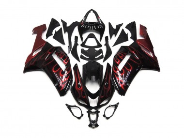 2007-2008 Red Gloss Flame ZX6R Motorcycle Fairings
