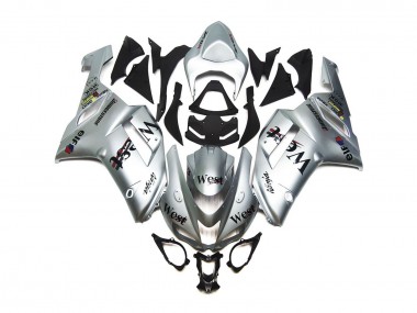 2007-2008 Silver West Gloss ZX6R Motorcycle Fairings