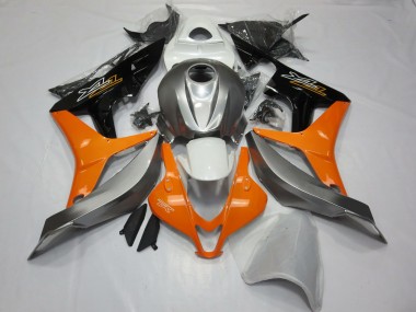 2007-2008 Silver White and Orange CBR600RR Motorcycle Fairings