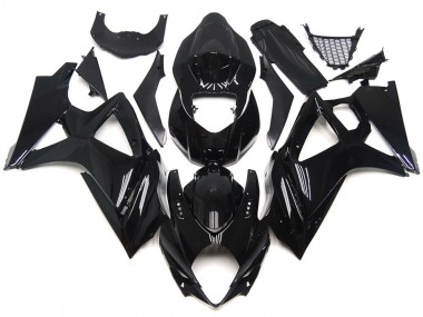 2007-2008 Slick Gloss Black Style GSXR 1000 Motorcycle Fairings