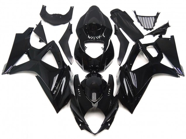 2007-2008 Slick Gloss Black Style GSXR 1000 Motorcycle Fairings