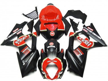 2007-2008 Vibrant Matte Black Custom Lucky Strike GSXR 1000 Motorcycle Fairings
