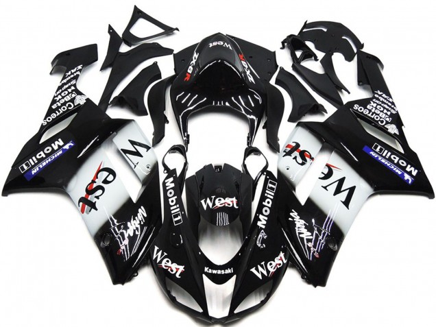 2007-2008 West Gloss Slick ZX6R Motorcycle Fairings