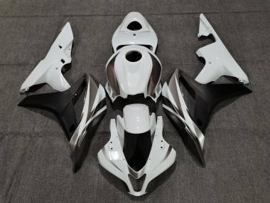 2007-2008 White Graphite and Black CBR600RR Motorcycle Fairings