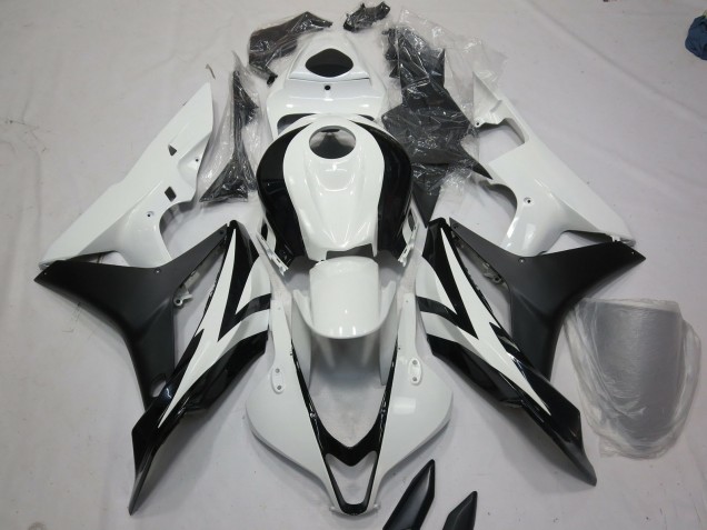 2007-2008 White and Black OEM Style CBR600RR Motorcycle Fairings