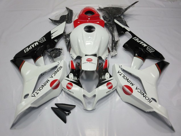 2007-2008 White and Red KM CBR600RR Motorcycle Fairings