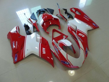 2007-2014 Air Red and White Ducati 848 1098 1198 Motorcycle Fairings