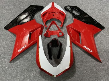 2007-2014 Black Red White Ducati 848 1098 1198 Motorcycle Fairings