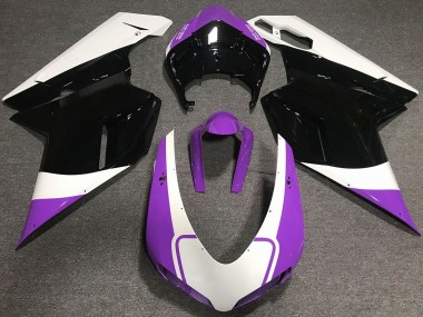 2007-2014 Gloss Purple White and Black Ducati 848 1098 1198 Motorcycle Fairings