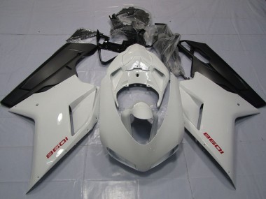2007-2014 Red White and Matte Black Ducati 848 1098 1198 Motorcycle Fairings
