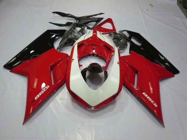 2007-2014 Red and White Ducati 848 1098 1198 Motorcycle Fairings