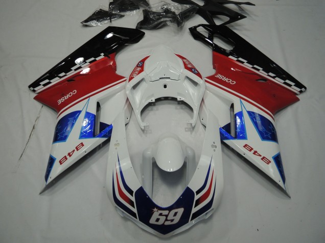 2007-2014 Star Blue Ducati 848 1098 1198 Motorcycle Fairings