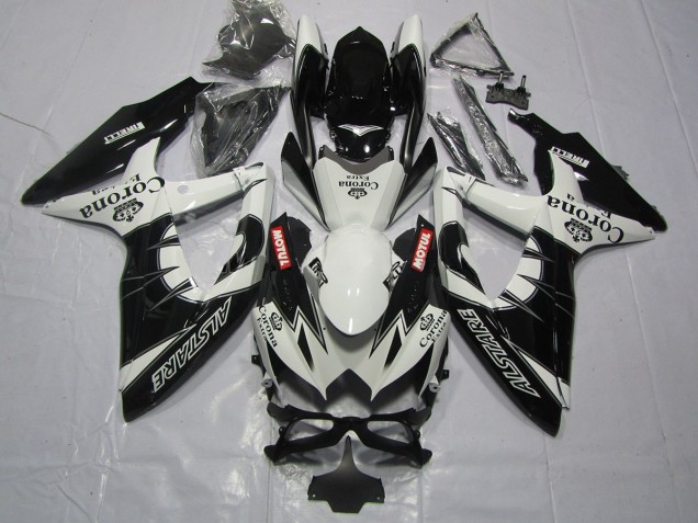 2008-2010 Black Corona GSXR 600-750 Motorcycle Fairings