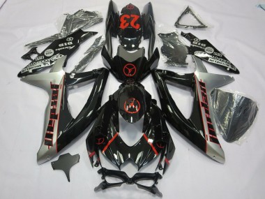 2008-2010 Black Grey Jordan GSXR 600-750 Motorcycle Fairings