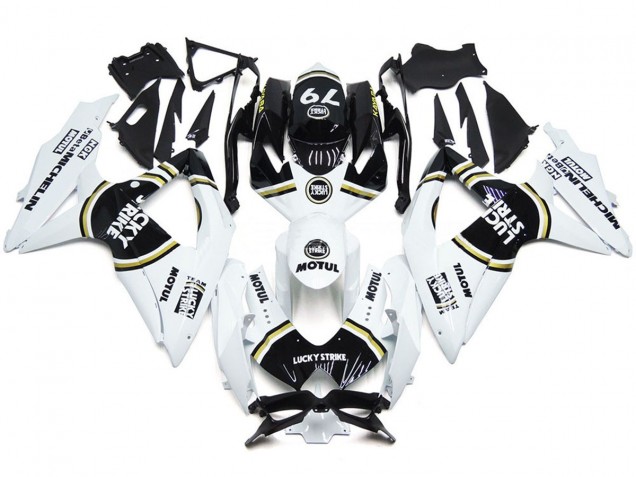 2008-2010 Black Lucky Strike 79 GSXR 600-750 Motorcycle Fairings