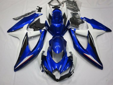 2008-2010 Blue Black and White GSXR 600-750 Motorcycle Fairings