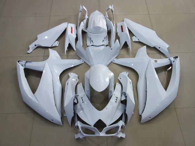 2008-2010 Bright White and Red GSXR 600-750 Motorcycle Fairings