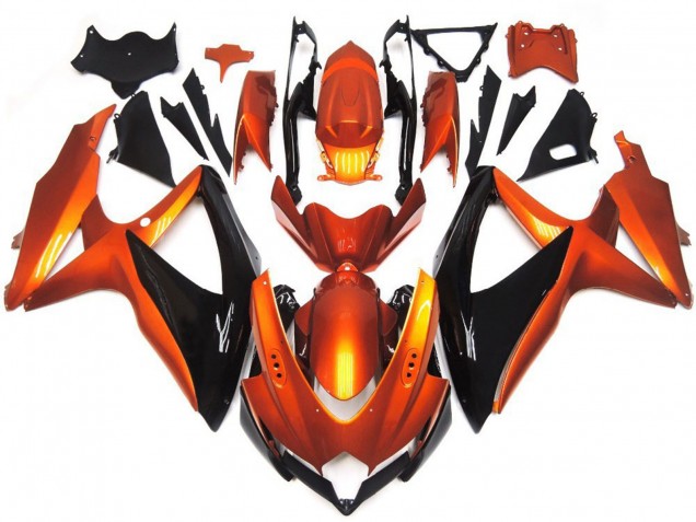 2008-2010 Bronze Orange and Black GSXR 600-750 Motorcycle Fairings