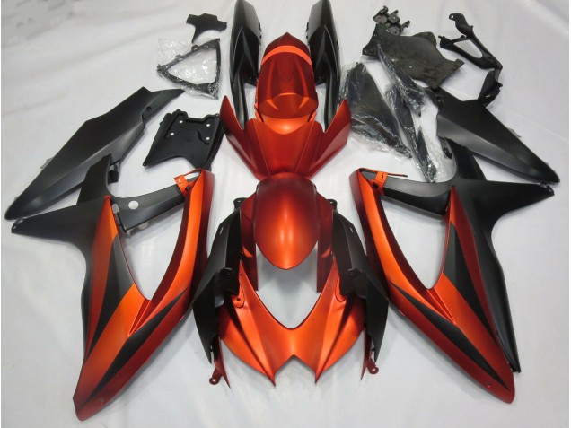 2008-2010 Burnt Matte Orange GSXR 600-750 Motorcycle Fairings