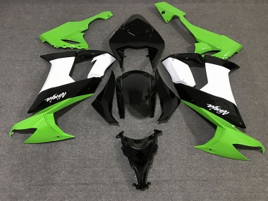 2008-2010 Gloss Black & Green ZX10R Motorcycle Fairings