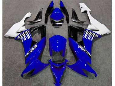 2008-2010 Gloss Blue and White ZX10R Motorcycle Fairings